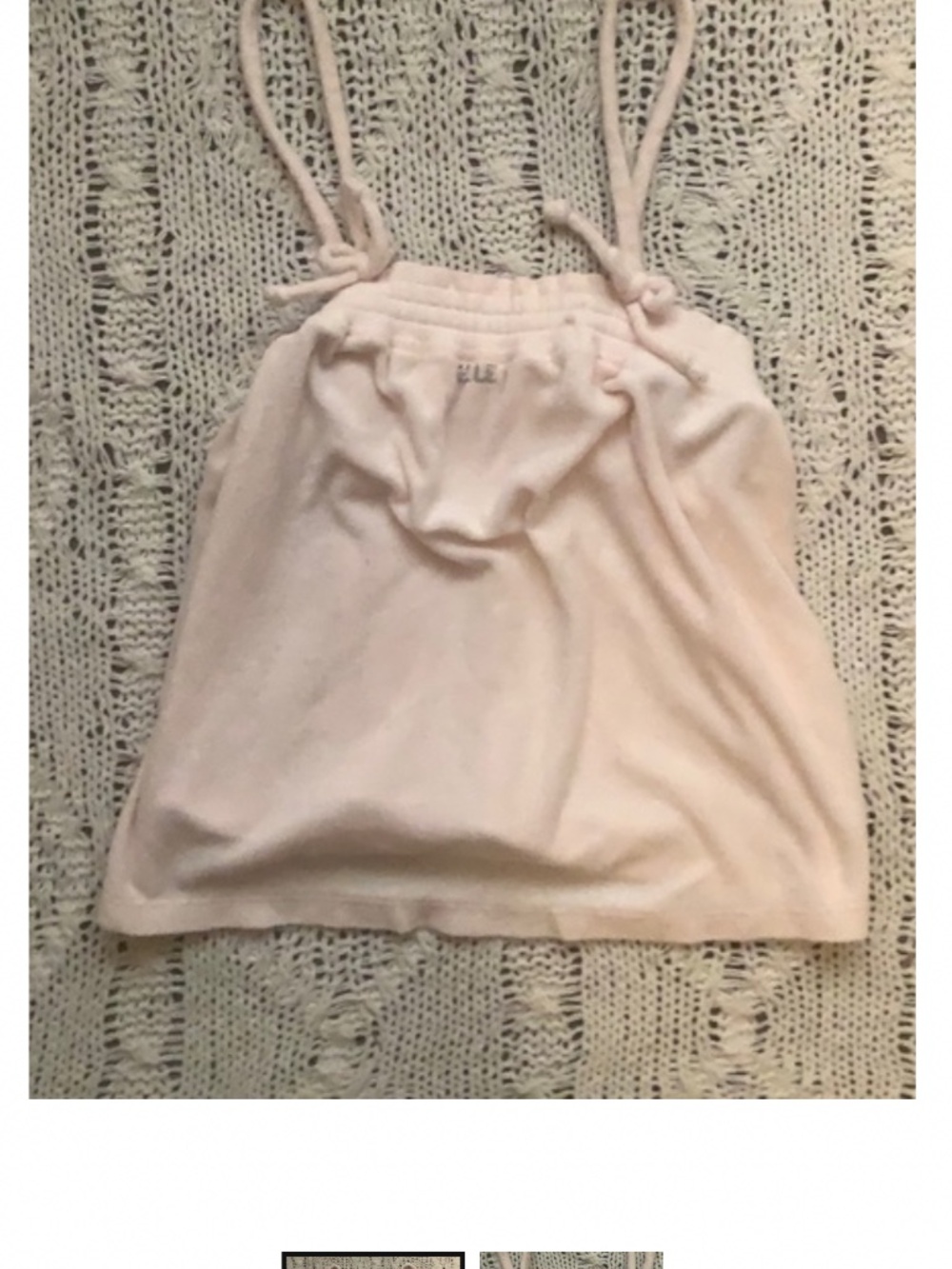 RARE y2k 00s baby pink ELLE terrycloth cami tank top  - medium but fits like xs!